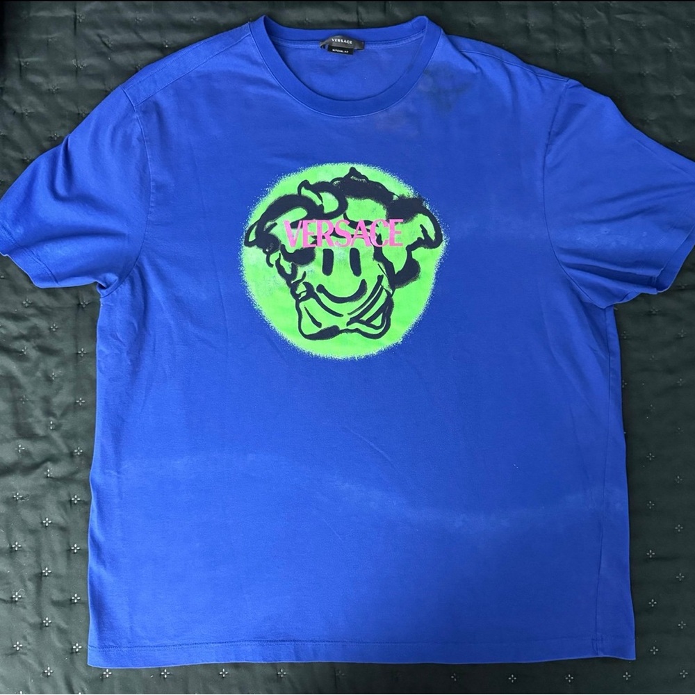 Versace Blue Medusa Smile T-Shirt